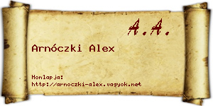 Arnóczki Alex névjegykártya