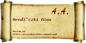 Arnóczki Alex névjegykártya