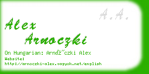 alex arnoczki business card